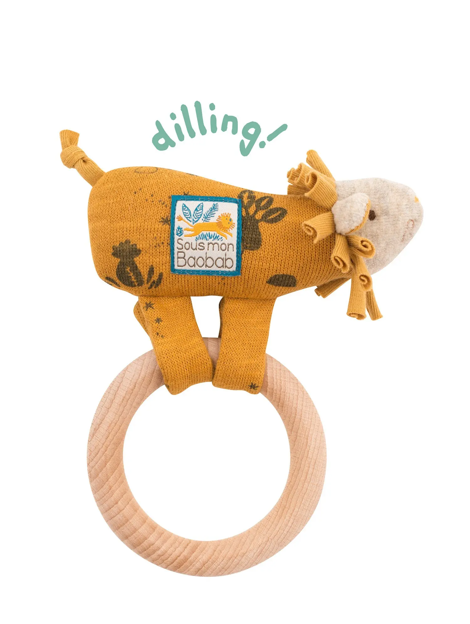 Hochet anneau bois Lion Moulin Roty – 669006
