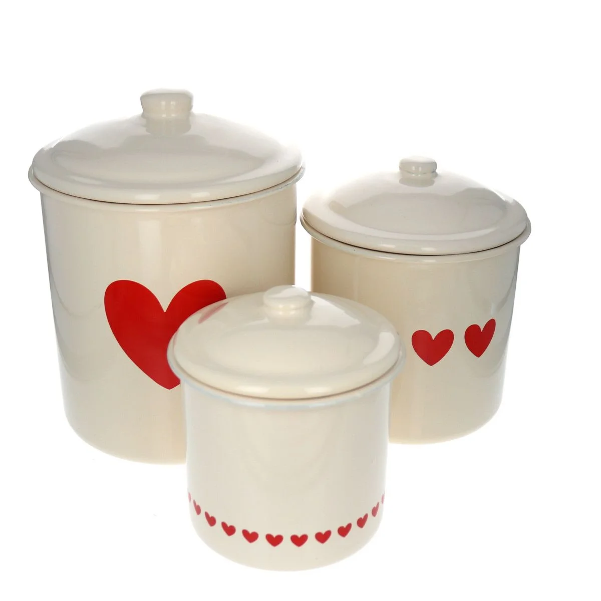 Boîtes en Métal Cœur Rouge X3